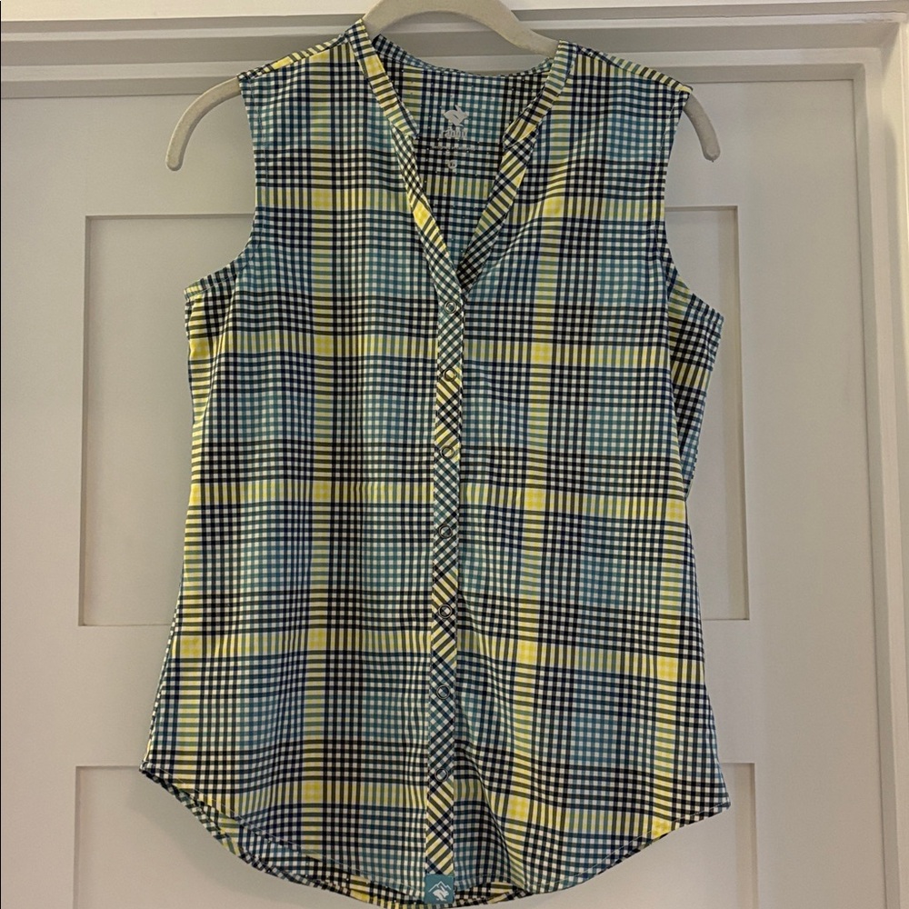 RABBIT Women’s High Country amazing performance plaid sleeveless shirt size XS